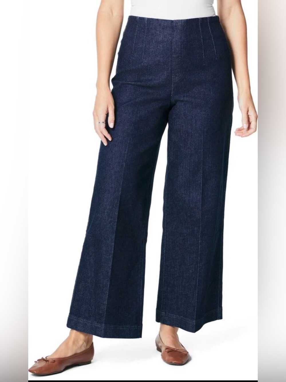 SPANX petite Wide-Leg Crop Jeans - size L